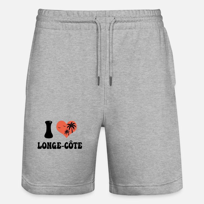 j aime le longe côte - Short de jogging bio TRAINER Stanley/Stella unisexe - gris chiné
