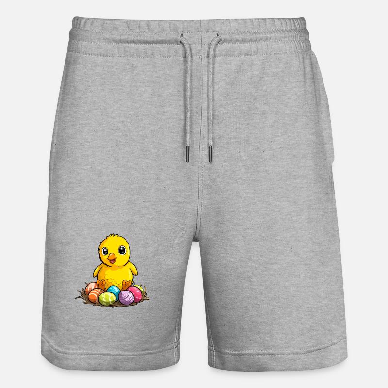 Mignon poussin de Pâques - Short de jogging bio TRAINER Stanley/Stella unisexe - gris chiné