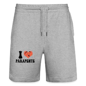 j aime parapente - Short de jogging bio TRAINER Stanley/Stella unisexe - gris chiné - Devant - Nik (191cm) & Marisol (170cm)