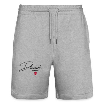 Drapeau du Danemark, fierté danoise - Short de jogging bio TRAINER Stanley/Stella unisexe - gris chiné - Devant - Nik (191cm) & Marisol (170cm)