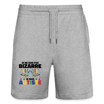 I'm not weird, I'm autistic - Stanley/Stella Trainer Unisex Organic Jogging Shorts - heather grey - Front - Nik (191cm) & Marisol (170cm)