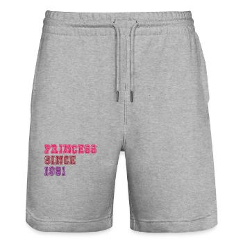 1981 Geburtstag Prinzessin - Stanley/Stella Unisex Bio Joggingshorts Trainer  - Grau meliert - Vorne - Nik (191cm) & Marisol (170cm)