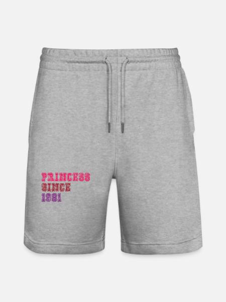 1981 Birthday Princess - Stanley/Stella Trainer Unisex Organic Jogging Shorts - heather grey