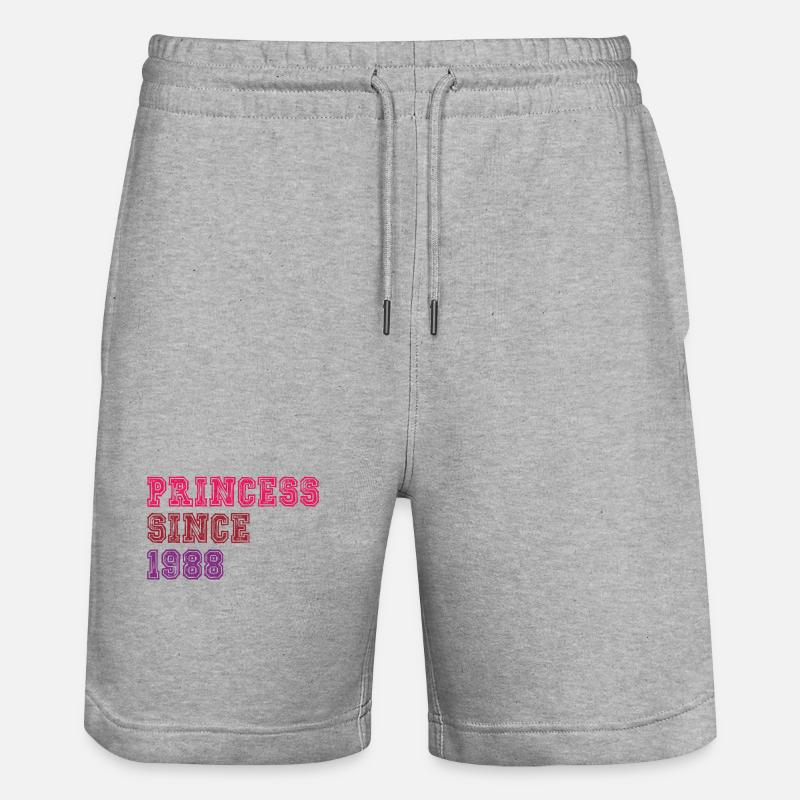 1988 Anniversaire Princesse - Short de jogging bio TRAINER Stanley/Stella unisexe - gris chiné