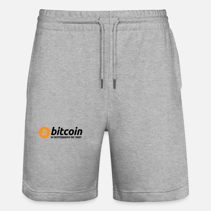 Bitcoin in Cryptography We Trust - Stanley/Stella Trainer Unisex Organic Jogging Shorts - heather grey