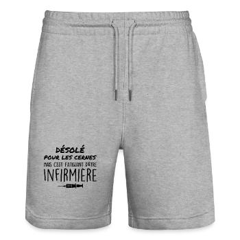 Krankenschwester | Krankenschwester Geschenk | Muttertag - Stanley/Stella Unisex Bio Joggingshorts Trainer  - Grau meliert - Vorne - Nik (191cm) & Marisol (170cm)