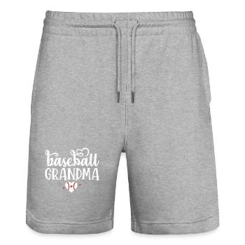 Baseball Oma Herz Passende Familie Oma - Stanley/Stella Unisex Bio Joggingshorts Trainer  - Grau meliert - Vorne - Nik (191cm) & Marisol (170cm)