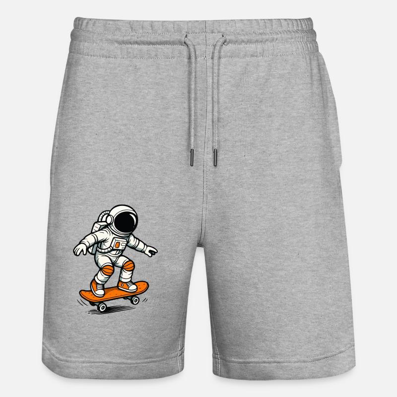 Planche à roulettes astronaute 1 - Short de jogging bio TRAINER Stanley/Stella unisexe - gris chiné