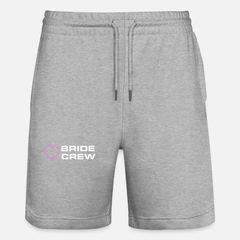 Bride Crew - Stanley/Stella Unisex Bio Joggingshorts Trainer - Grau meliert