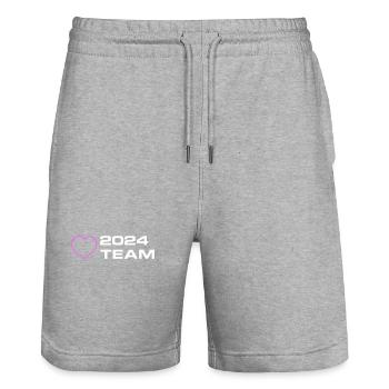 2024 Team - Stanley/Stella Unisex Bio Joggingshorts Trainer  - Grau meliert - Vorne - Nik (191cm) & Marisol (170cm)