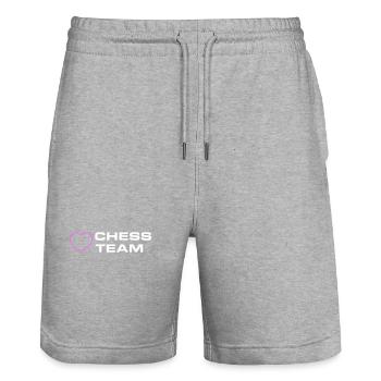 Chess Team Herz - Stanley/Stella Unisex Bio Joggingshorts Trainer  - Grau meliert - Vorne - Nik (191cm) & Marisol (170cm)