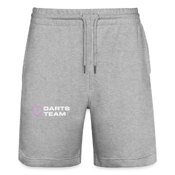 Darts Team Herz - Stanley/Stella Unisex Bio Joggingshorts Trainer  - Grau meliert - Vorne - Nik (191cm) & Marisol (170cm)
