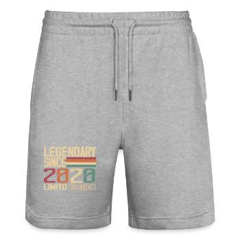 Original 2020 Vintage Geburtstagsgeschenk 2020 - Stanley/Stella Unisex Bio Joggingshorts Trainer  - Grau meliert - Vorne - Nik (191cm) & Marisol (170cm)