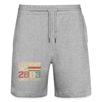 Original 2003 Vintage Geburtstagsgeschenk 2003 - Stanley/Stella Unisex Bio Joggingshorts Trainer  - Grau meliert - Vorne - Nik (191cm) & Marisol (170cm)