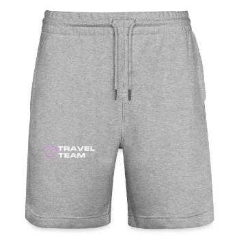 Cœur de l’équipe de voyage - Short de jogging bio TRAINER Stanley/Stella unisexe - gris chiné - Devant - Nik (191cm) & Marisol (170cm)