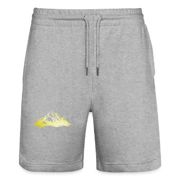 Berge Gold silhouette Natur - Stanley/Stella Unisex Bio Joggingshorts Trainer  - Grau meliert - Vorne - Nik (191cm) & Marisol (170cm)
