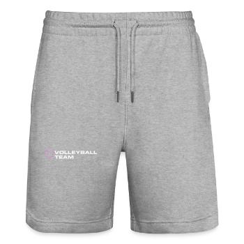Volleyball Team Heart - Stanley/Stella Trainer Unisex Organic Jogging Shorts - heather grey - Front - Nik (191cm) & Marisol (170cm)