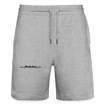 Der Herzschlag für Heidenheim - Stanley/Stella Unisex Bio Joggingshorts Trainer  - Grau meliert - Vorne - Nik (191cm) & Marisol (170cm)