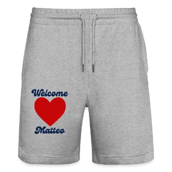 Matteo willkommen - Stanley/Stella Unisex Bio Joggingshorts Trainer  - Grau meliert - Vorne - Nik (191cm) & Marisol (170cm)