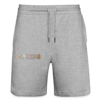Printemps | Printemps | Arbre | Fleurs | Soleil - Short de jogging bio TRAINER Stanley/Stella unisexe - gris chiné - Devant - Nik (191cm) & Marisol (170cm)