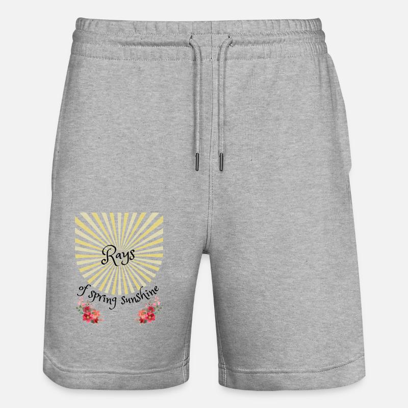 Frühling | Spring | Sonnenstrahlen | Sonne - Stanley/Stella Unisex Bio Joggingshorts Trainer  - Grau meliert