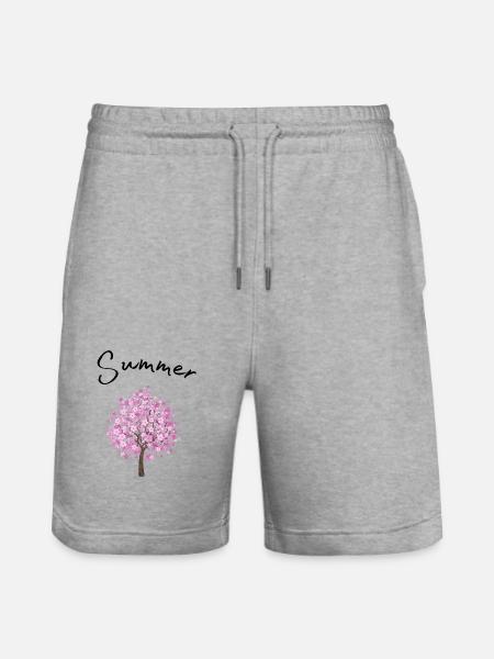 Summer | Summer | Tree | Blossoms | Sunshine - Stanley/Stella Trainer Unisex Organic Jogging Shorts - heather grey