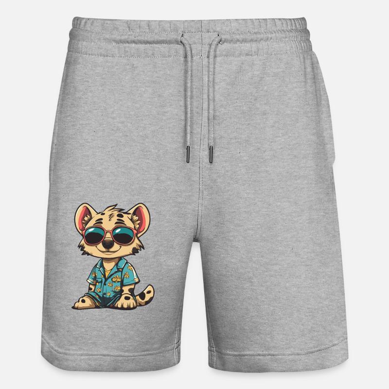 Hyäne Lustig Sommer - Stanley/Stella Unisex Bio Joggingshorts Trainer  - Grau meliert