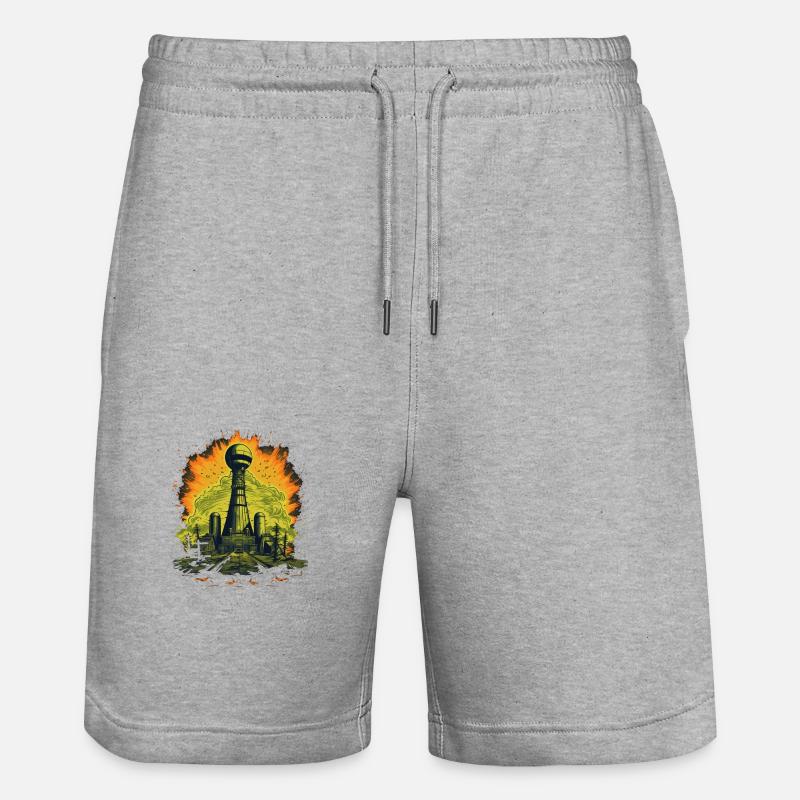Chernobyl atom 11 - Stanley/Stella Trainer Unisex Organic Jogging Shorts - heather grey