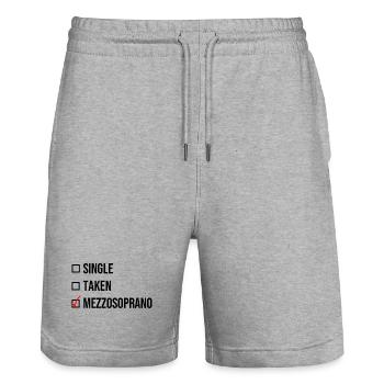 Single Taken Mezzosoprano Black Gift - Stanley/Stella Trainer Unisex Organic Jogging Shorts - heather grey - Front - Nik (191cm) & Marisol (170cm)