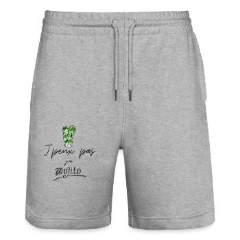 J'peux pas j'ai mojito - Short de jogging bio TRAINER Stanley/Stella unisexe - gris chiné - Devant - Nik (191cm) & Marisol (170cm)