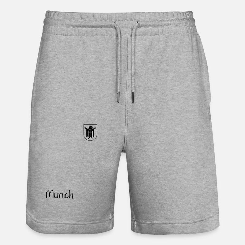 Monaco di Baviera - Monaco e stemma con Münchner Kindl - Pantaloncini da jogger ecologici unisex Trainer di Stanley/Stella - grigio melange