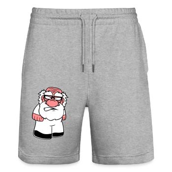 dwarf small face head boes veraergert wue - Stanley/Stella Trainer Unisex Organic Jogging Shorts - heather grey - Front - Nik (191cm) & Marisol (170cm)