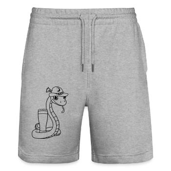 Fête de la bière bavaroise - Short de jogging bio TRAINER Stanley/Stella unisexe - gris chiné - Devant - Nik (191cm) & Marisol (170cm)