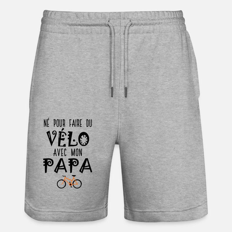 né pour faire du vélo avec papa - Short de jogging bio TRAINER Stanley/Stella unisexe - gris chiné