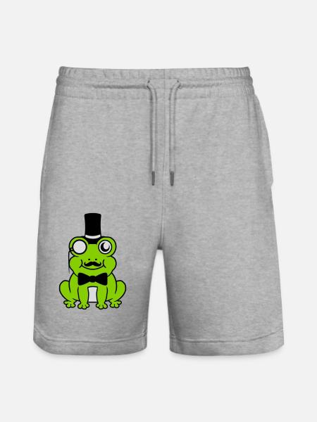 Sir Frog Gentlemen Cylinder - Stanley/Stella Trainer Unisex Organic Jogging Shorts - heather grey