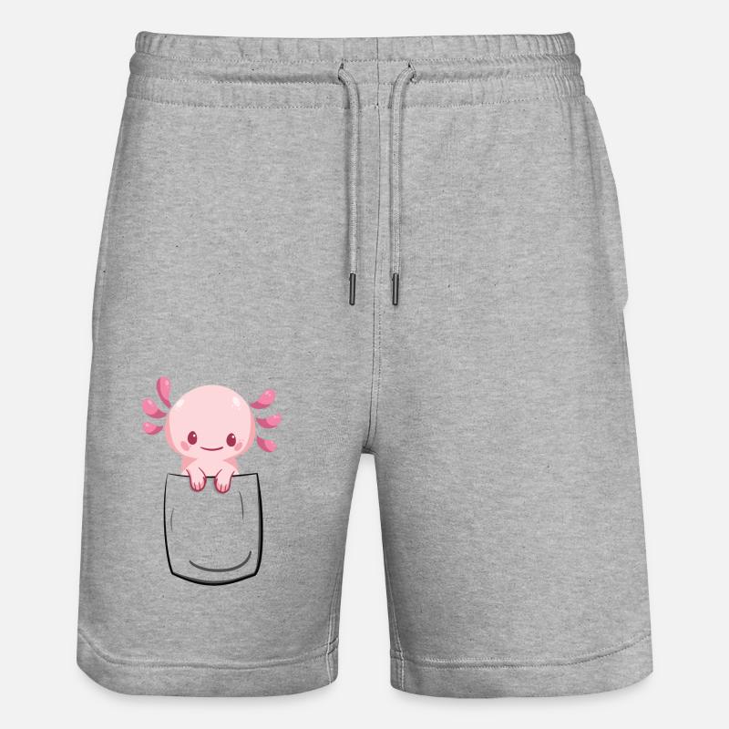 axolotl rose pocket - Short de jogging bio TRAINER Stanley/Stella unisexe - gris chiné