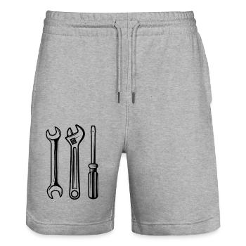 Artisan bricoleur Artisan Artisan Outil Construction - Short de jogging bio TRAINER Stanley/Stella unisexe - gris chiné - Devant - Nik (191cm) & Marisol (170cm)