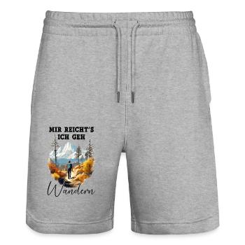 Wandern Wanderer Berge Bergsteigen Klettern Natur - Stanley/Stella Unisex Bio Joggingshorts Trainer  - Grau meliert - Vorne - Nik (191cm) & Marisol (170cm)