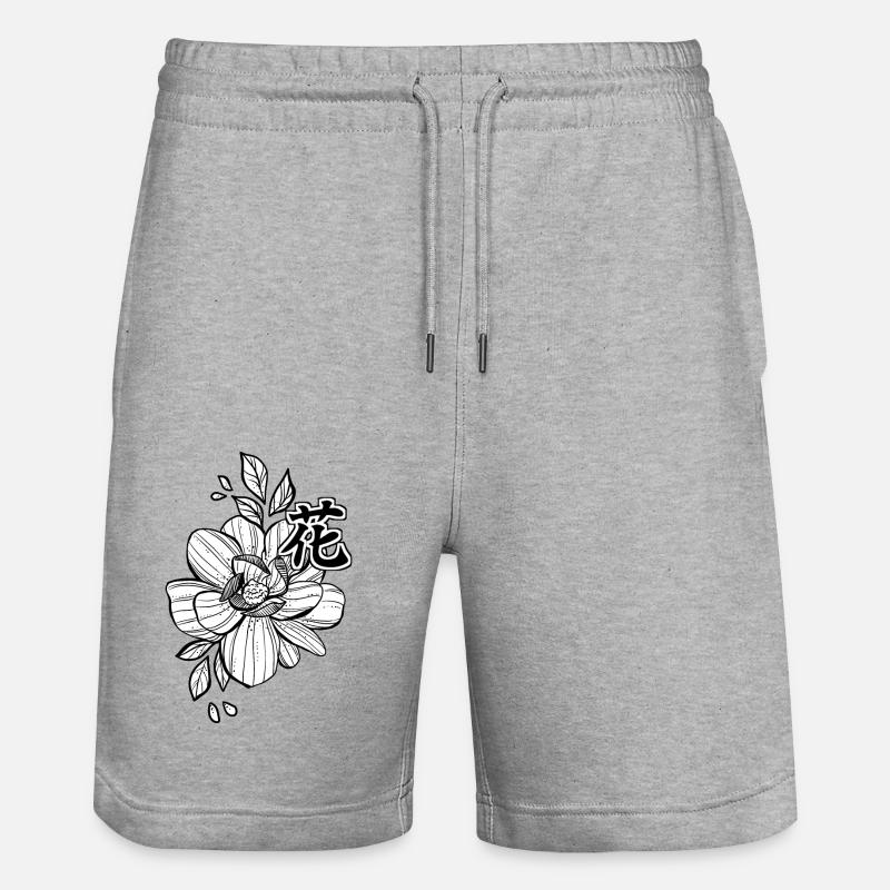Pink kanji - Stanley/Stella Trainer Unisex Organic Jogging Shorts - heather grey