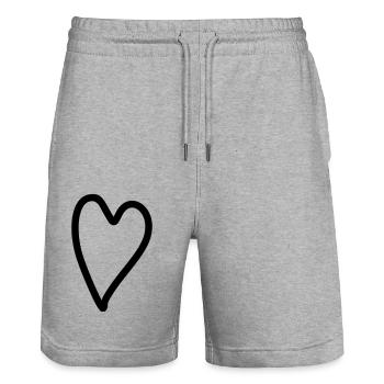 Coeur Simple - Short de jogging bio TRAINER Stanley/Stella unisexe - gris chiné - Devant - Nik (191cm) & Marisol (170cm)