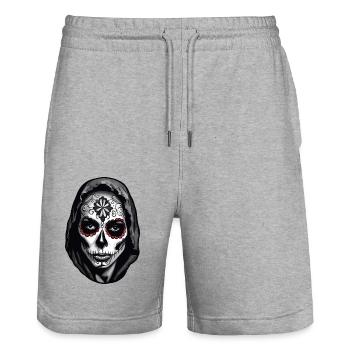 La Catrina / Dia de Muertos / Tattoo /Kultur - Stanley/Stella Unisex Bio Joggingshorts Trainer  - Grau meliert - Vorne - Nik (191cm) & Marisol (170cm)
