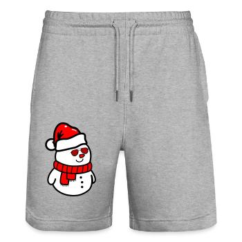 Schneemann Sonnenbrille - Stanley/Stella Unisex Bio Joggingshorts Trainer  - Grau meliert - Vorne - Nik (191cm) & Marisol (170cm)