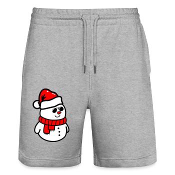 schneemann sonnenbrille - Stanley/Stella Unisex Bio Joggingshorts Trainer  - Grau meliert - Vorne - Nik (191cm) & Marisol (170cm)