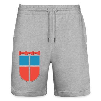 Wappen Saarland 1948 - Stanley/Stella Unisex Bio Joggingshorts Trainer  - Grau meliert - Vorne - Nik (191cm) & Marisol (170cm)