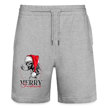 Père Noël irlandais Setter joyeux Noël chiens Wilsigns - Short de jogging bio TRAINER Stanley/Stella unisexe - gris chiné - Devant - Nik (191cm) & Marisol (170cm)