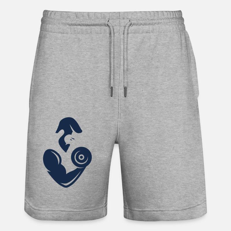 Logo de musculation - Short de jogging bio TRAINER Stanley/Stella unisexe - gris chiné