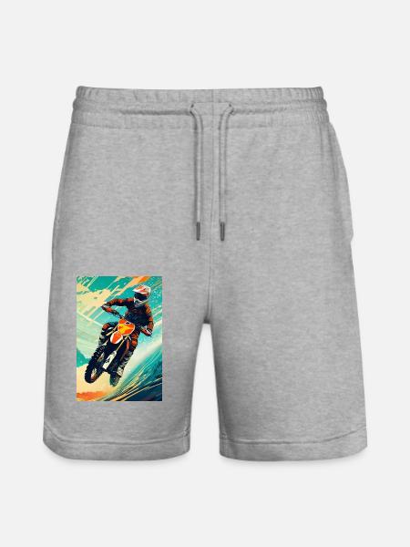 Motocross I - Stanley/Stella Trainer Unisex Organic Jogging Shorts - heather grey