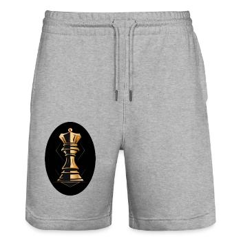 Schach Figur König - Stanley/Stella Unisex Bio Joggingshorts Trainer  - Grau meliert - Vorne - Nik (191cm) & Marisol (170cm)
