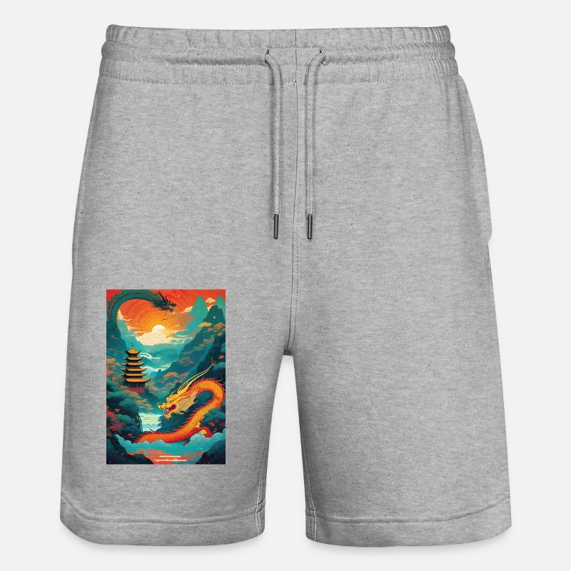 Année du Dragon I - Short de jogging bio TRAINER Stanley/Stella unisexe - gris chiné