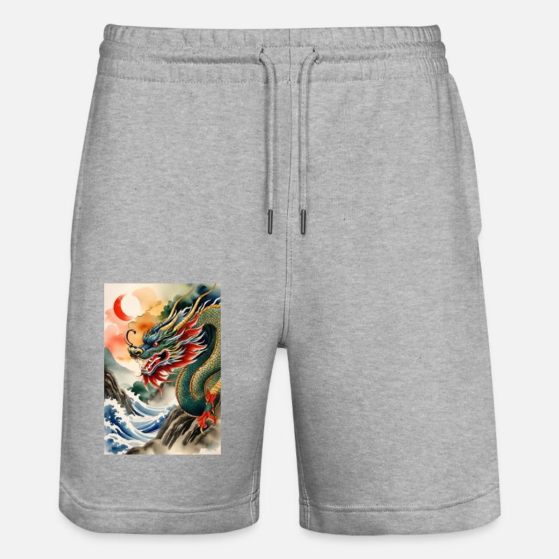 Année du Dragon II - Short de jogging bio TRAINER Stanley/Stella unisexe - gris chiné